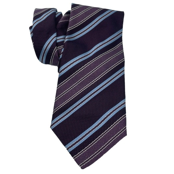 Ermenegildo Zegna Other - ERMENEGILDO ZEGNA Men Sz 60"x3 1/2" Maroon Striped 100% Silk Tie ITALY Made (TA5